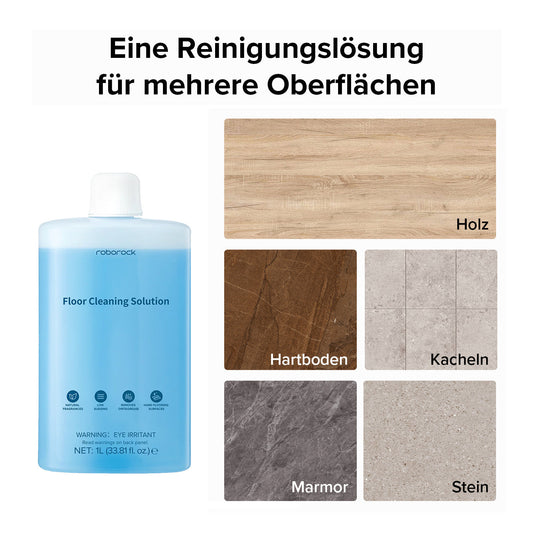 Roborock Bodenreinigungslösung für Saugroboter, Nass- und Trockensauger, 1L
