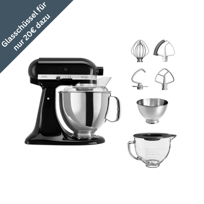 KitchenAid 4,8 L 5KSM175 Artisan Küchenmaschine Glasset mit Glasschüssel