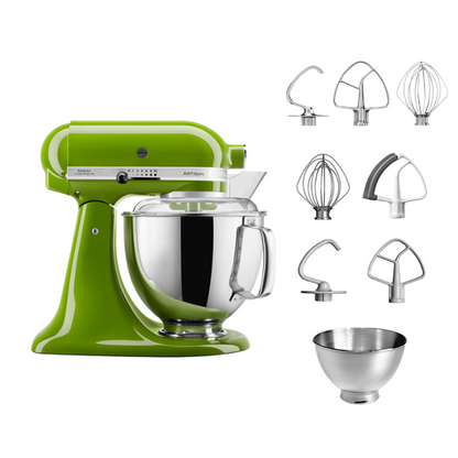 KitchenAid 4,8 L 5KSM175 Artisan Küchenmaschine Steellover mit Edelstahl-Werkzeugen