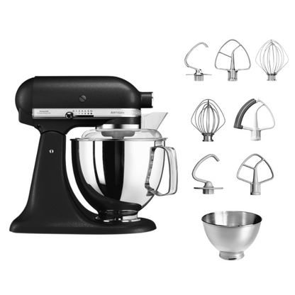 KitchenAid 4,8 L 5KSM175 Artisan Küchenmaschine Steellover mit Edelstahl-Werkzeugen