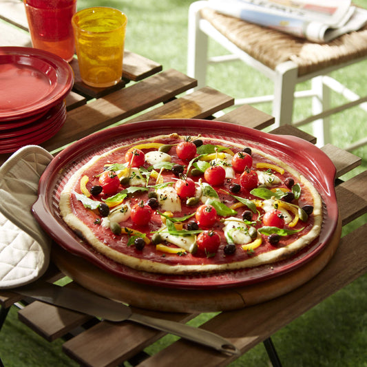 Emile Henry Pizzastein mit glattem Boden Durchmesser 40cm Grand Cru