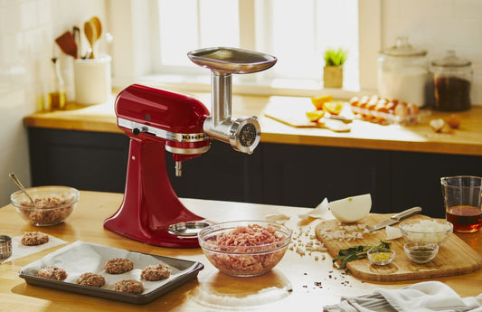 KitchenAid Metallfleischwolf Set mit Spritzgebäckvorsatz + 5KSMMGA Gr. 8