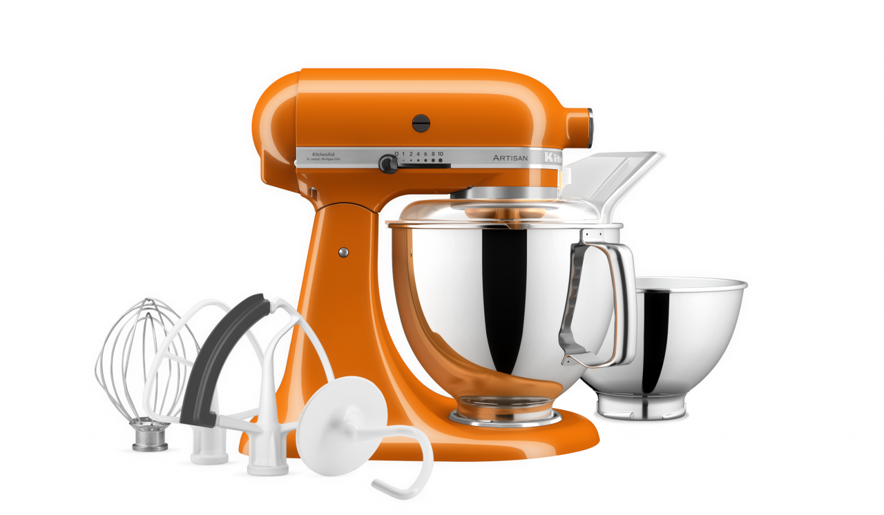 KitchenAid 4,8 L 5KSM175 Artisan Küchenmaschine Allrounderset mit Gemüseschneider+Fleischwolf+Spritzge