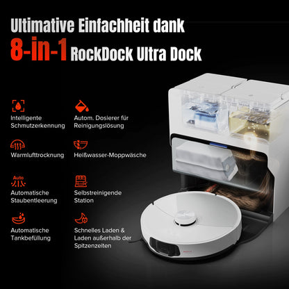 Roborock S8 MaxV Ultra Saugroboter mit 8-in-1 RockDock® Ultra