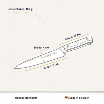 Chefmesser 16 cm, handgeschmiedet in Solingen