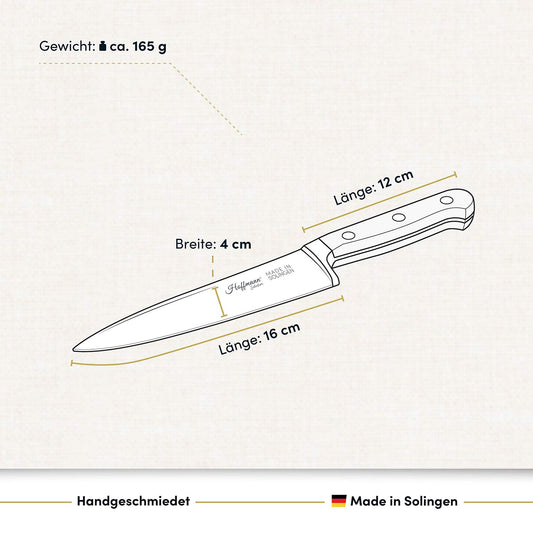 Chefmesser 16 cm, handgeschmiedet in Solingen