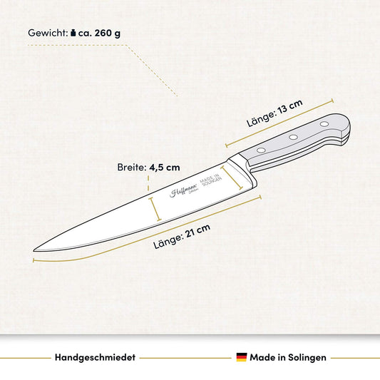 Chefmesser 21 cm, handgeschmiedet in Solingen