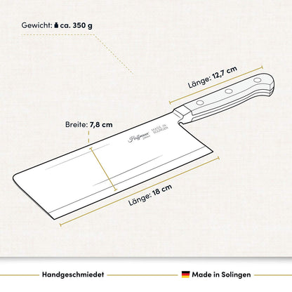 Hackmesser 18 cm, handgeschmiedet in Solingen