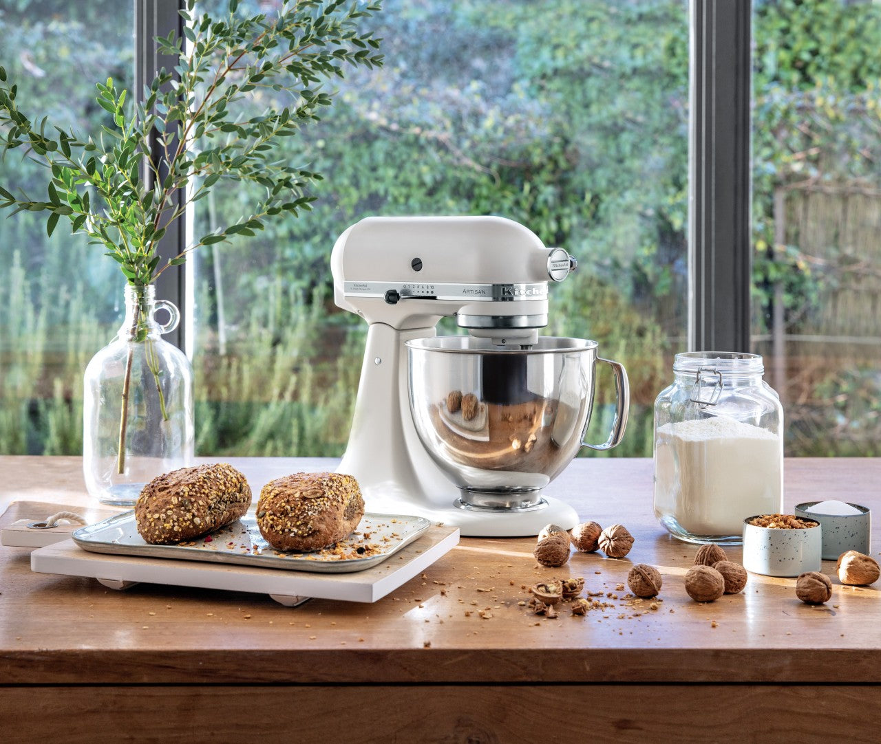 KitchenAid 4,8 L 5KSM185 Artisan Küchenmaschine Profiset Fleischwolf+Spritzgebäck+Gemüseschneider+Pürie