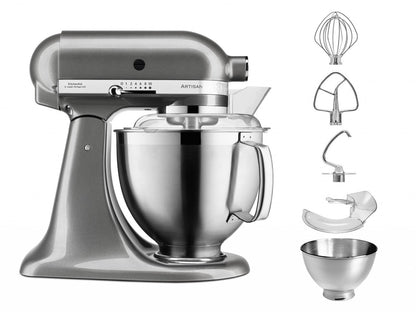 KitchenAid 4,8 L 5KSM185 Artisan Küchenmaschine Profiset Fleischwolf+Spritzgebäck+Gemüseschneider+Pürie