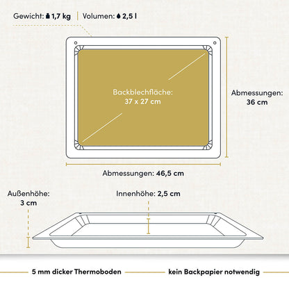 Backplatte 465x360 mm, handgegossen