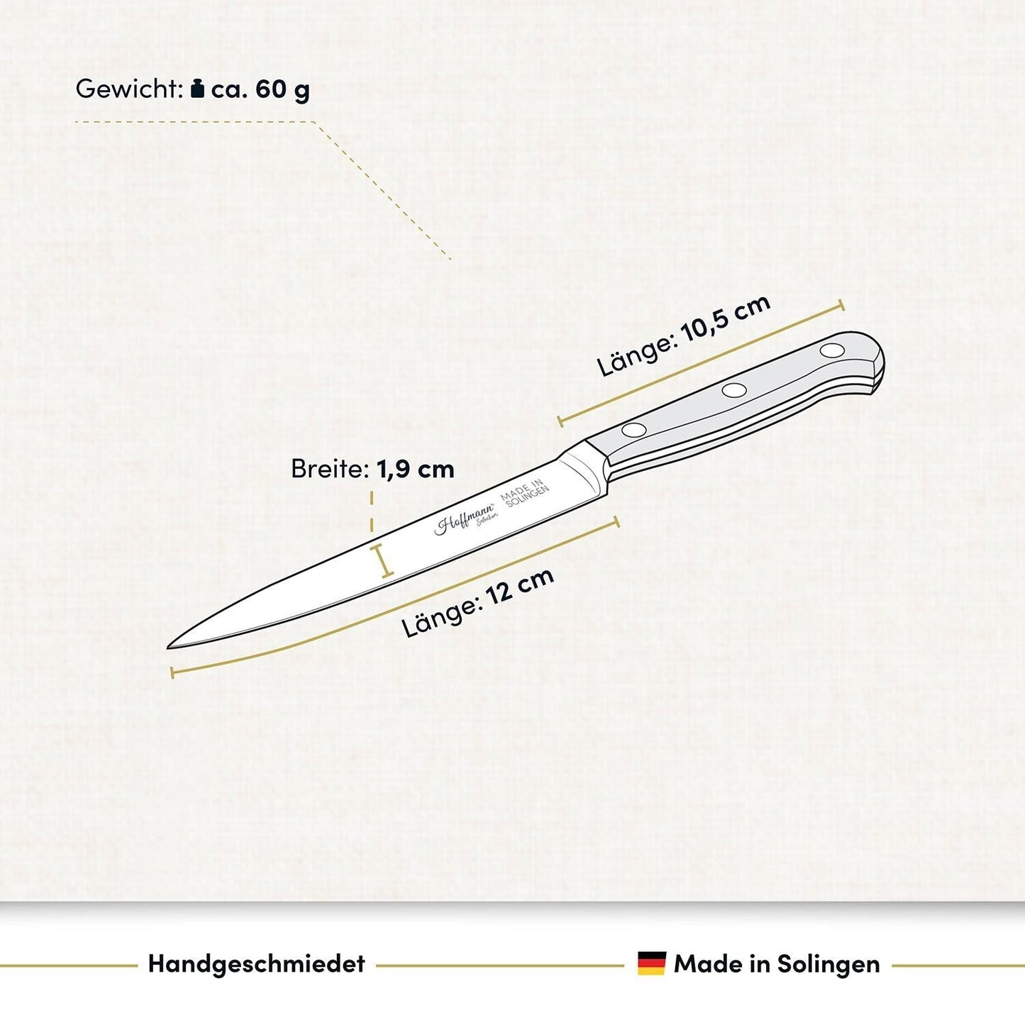 Spickmesser 12 cm, handgeschmiedet in Solingen